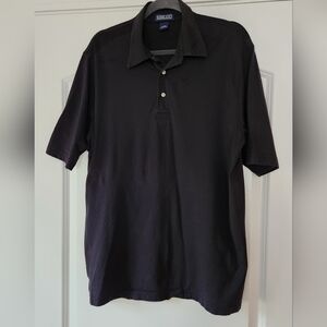 MEN'S LANDS' END BLACK SHORT SLEEVE SHIRT SIZE L 42-44